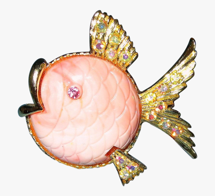 Book Piece 1950s Pink Lucite/ab Rhinestone Fish Brooch - Owl, Transparent Clipart