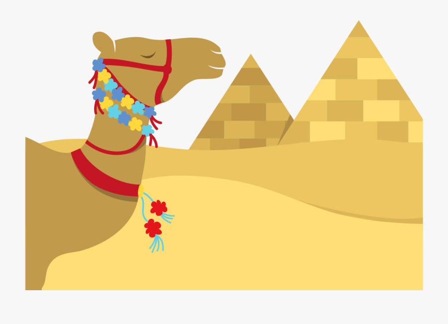 Egyptian Pyramids Camel Illustration - Pyramid Camel Png, Transparent Clipart