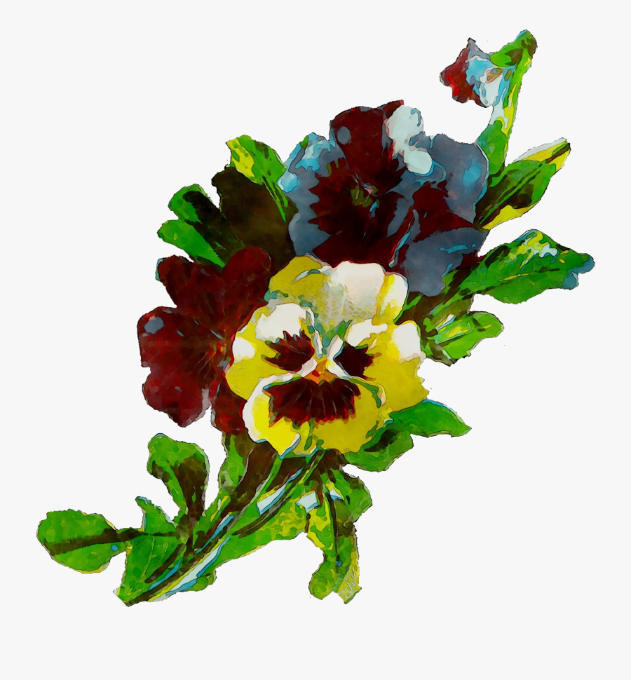 Pansy Floral Flowers Cut Design Hq Image Free Png Clipart - Bouquet, Transparent Clipart