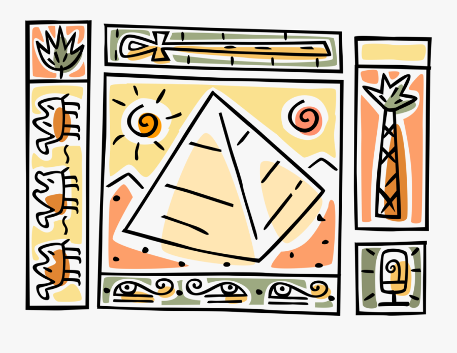 Vector Illustration Of Ancient Egyptian Pyramid With - Triangle, Transparent Clipart