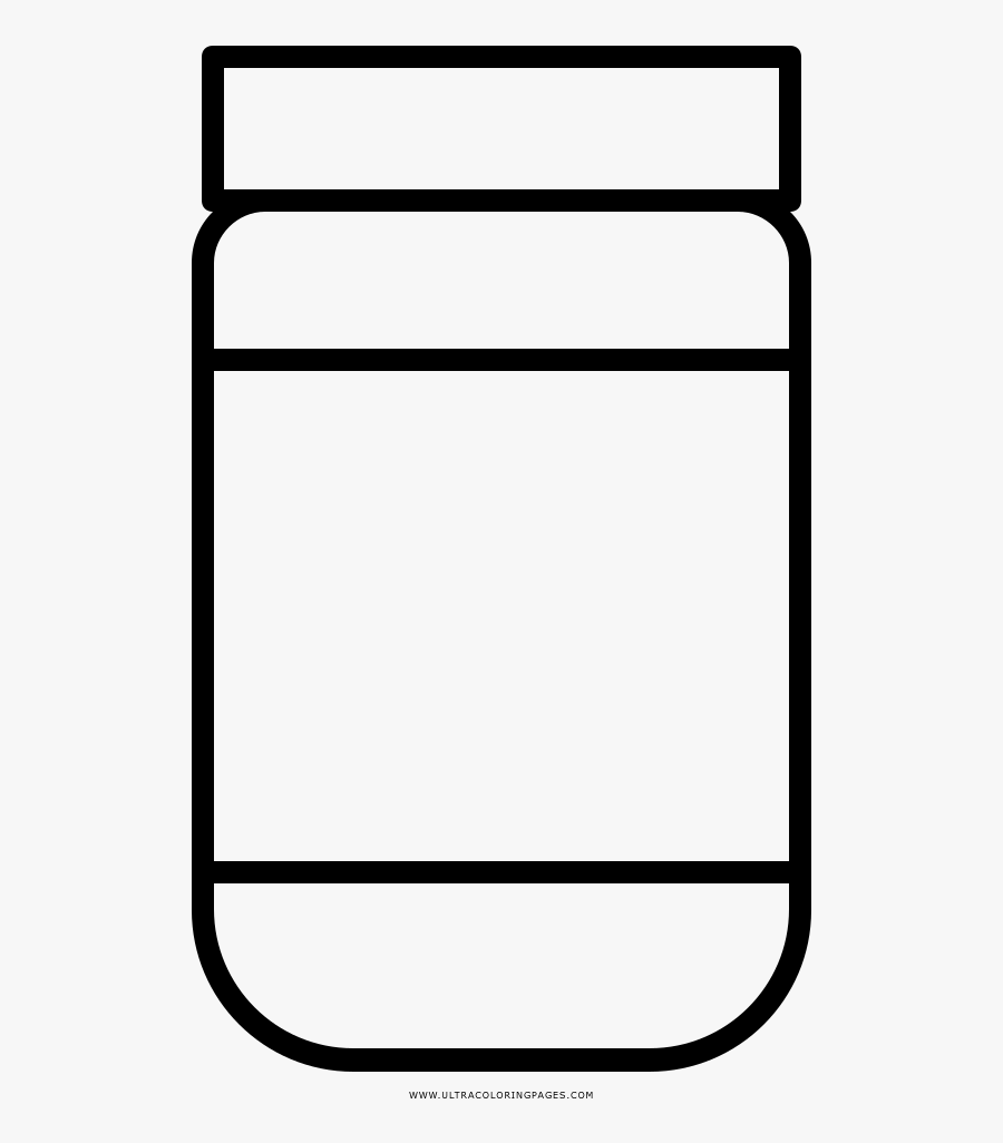 Peanut Butter Jar Coloring - Coloring Page Jar, Transparent Clipart