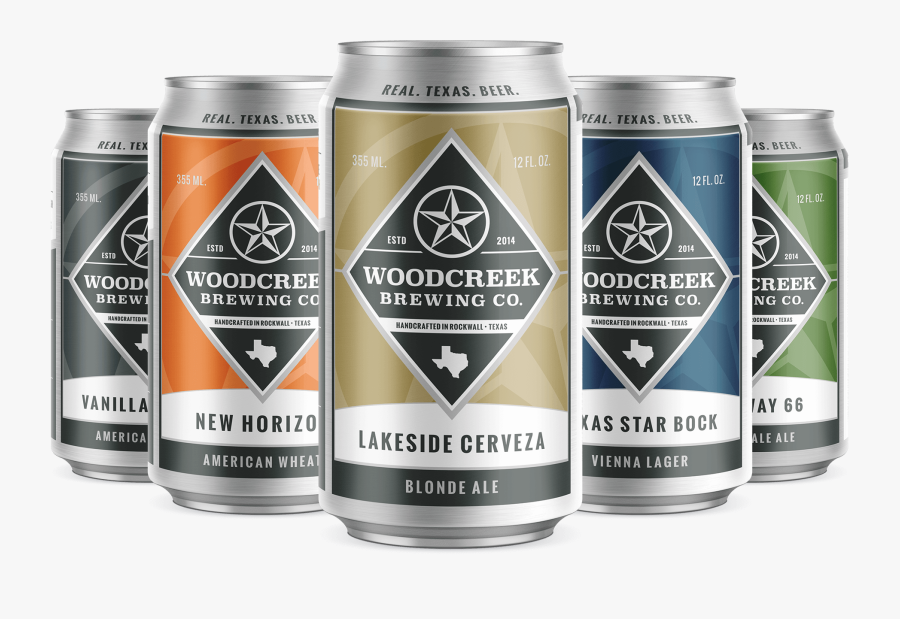 Real Texas Beer Cans - Woodcreek Beer, Transparent Clipart
