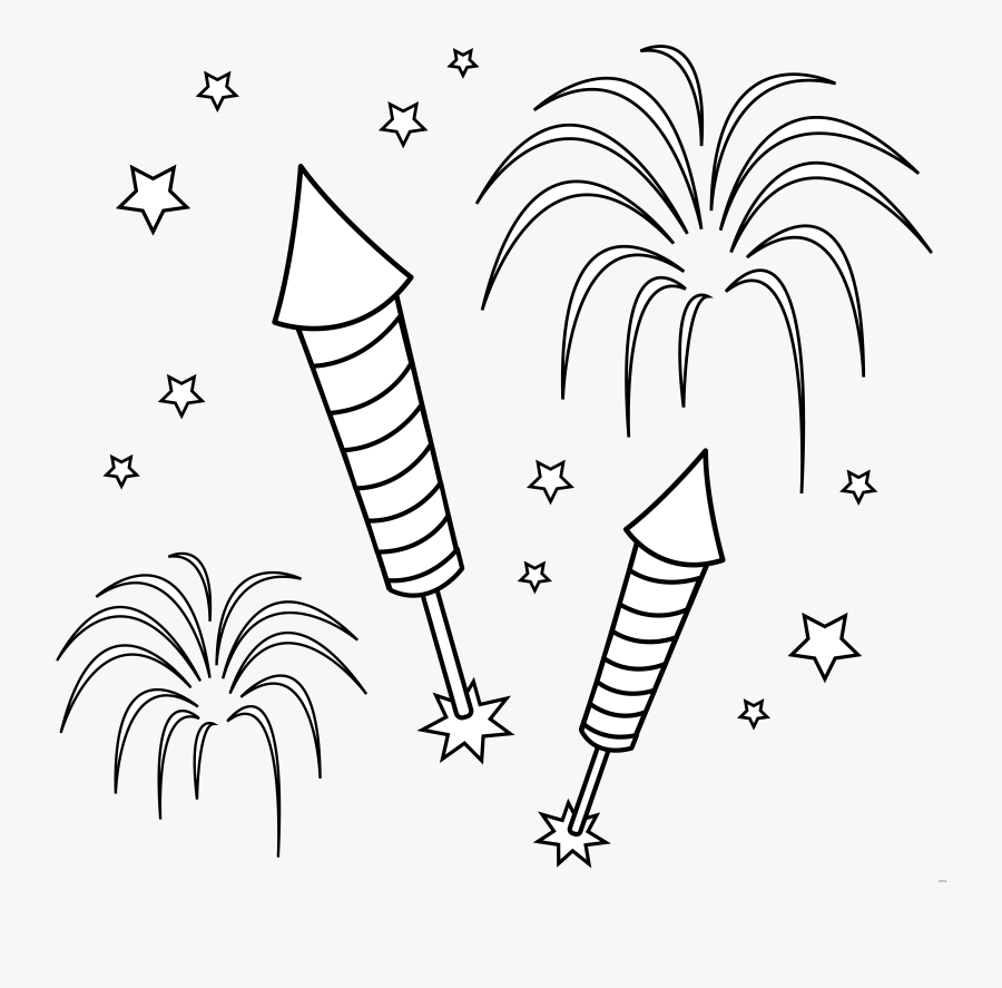Magnificent Fireworks Coloring Pages Printable To Tiny, Transparent Clipart
