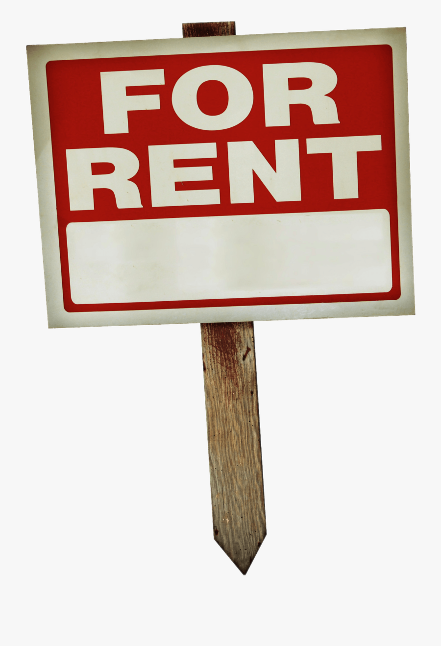 For Rent Sign On Wooden Pole - Rent Sign Transparent Background, Transparent Clipart
