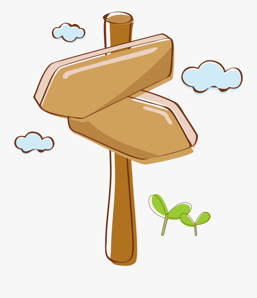 Clip Art Illustration Transprent Png - Cartel Flechas Animadas De Madera, Transparent Clipart