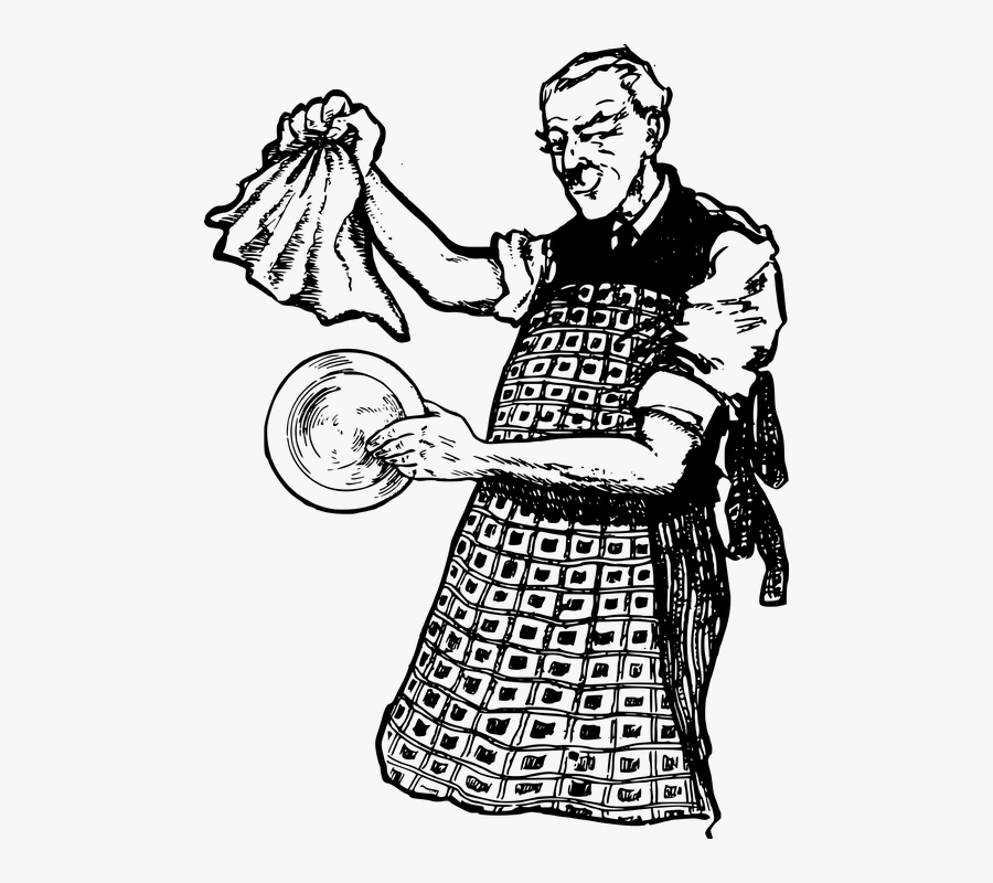 Transparent Housekeeping Clipart Black And White - Free Clipart Washing Dishes, Transparent Clipart