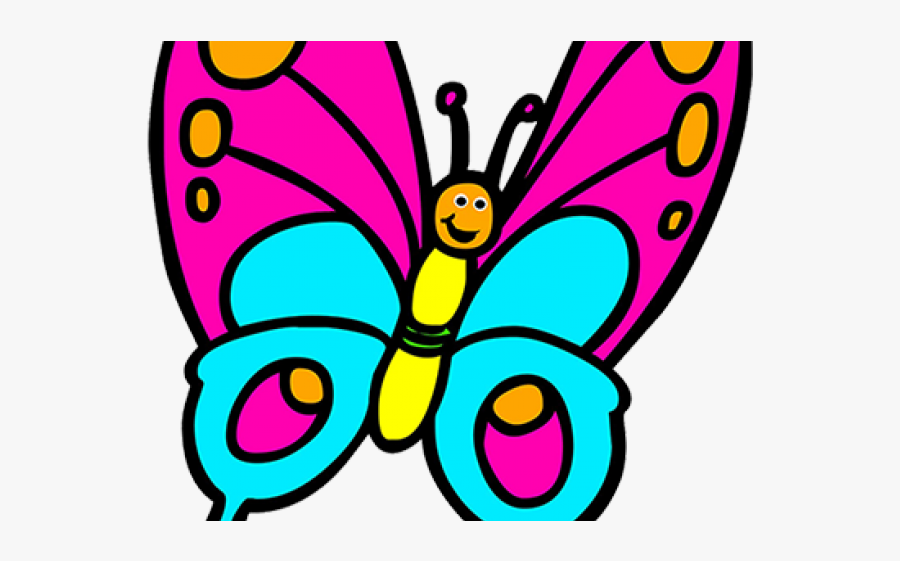 Cartoon Butterfly With Color, Transparent Clipart