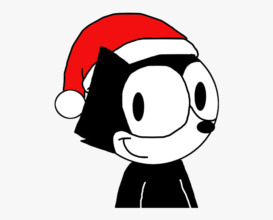 Felix Wearing A Santa Cap By Marcoslucky96 On Clipart - Felix The Cat Christmas Hat, Transparent Clipart