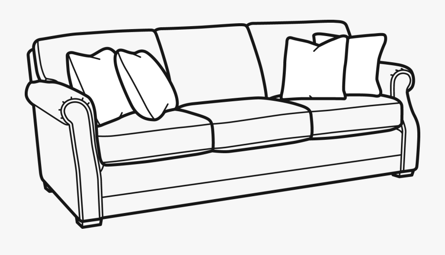 Sofa Clipart Black And White Png, Transparent Clipart