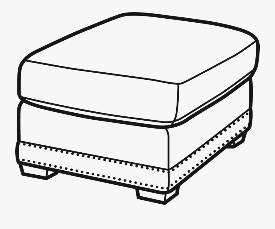 Flexsteel Coburn Fabric Ottoman With Nailhead Trim - Ottoman Clipart, Transparent Clipart