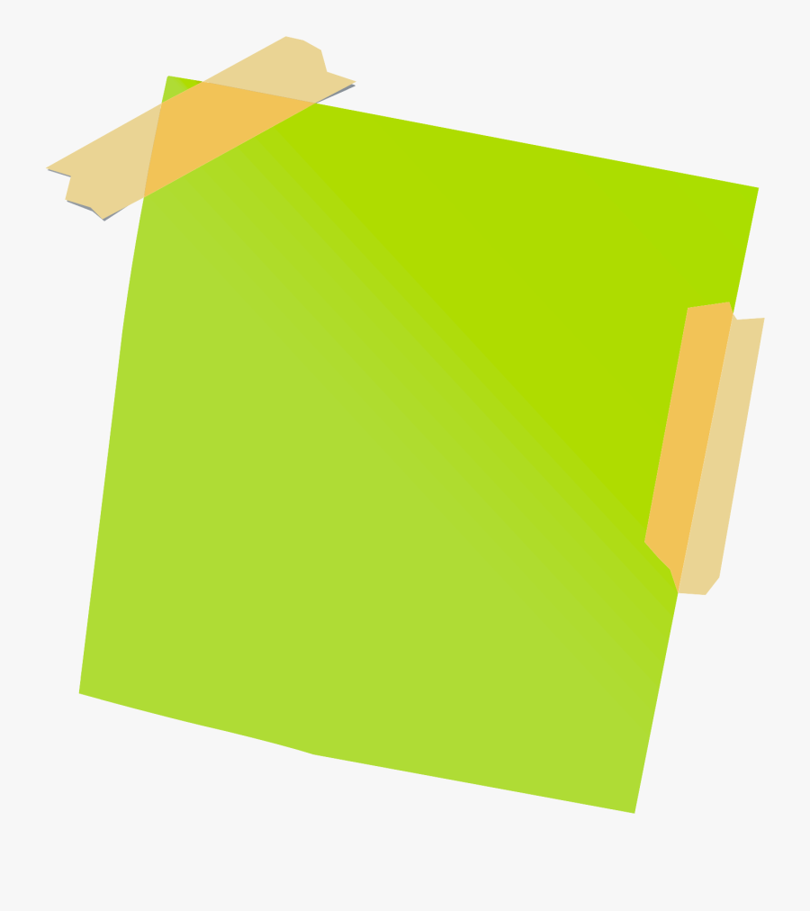 Green Sticky Note With Tape - Transparent Sticky Note Png, Transparent Clipart
