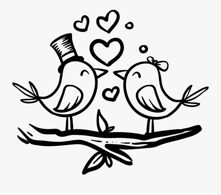 Love Birds Bride And Groom, Transparent Clipart
