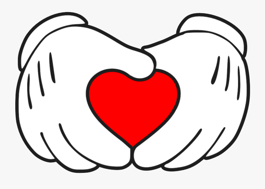Mickey Mouse Love Heart Www Imgkid Com The Image Kid - Hands Mickey Mouse Heart Png, Transparent Clipart