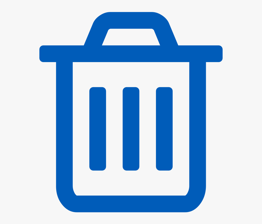 Solid Blue Icon Of A Garbage Can - Delete Button Icon White, Transparent Clipart