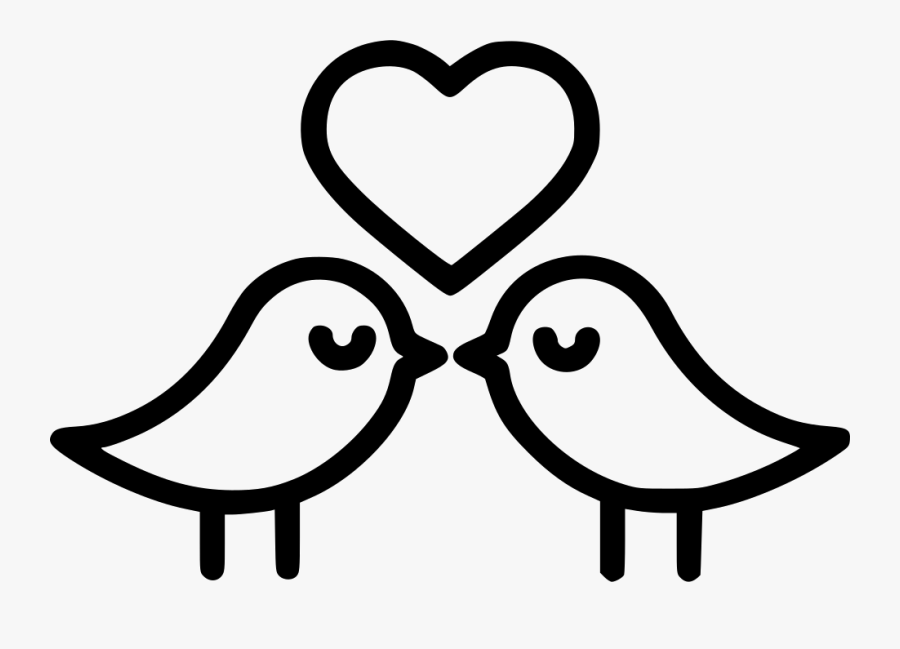 Romantic Valentine Day Heart Birds Comments Clipart - Heart, Transparent Clipart