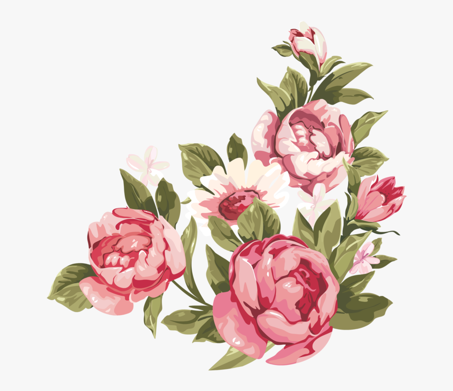 Romantic Pink Flower Border Png Clipart - Transparent Flower Border, Transparent Clipart