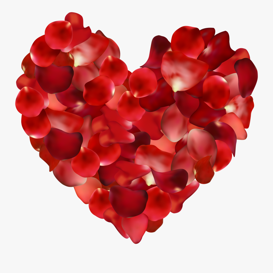 Clip Art Rose Heart Clipart - Rose Petals In Heart, Transparent Clipart