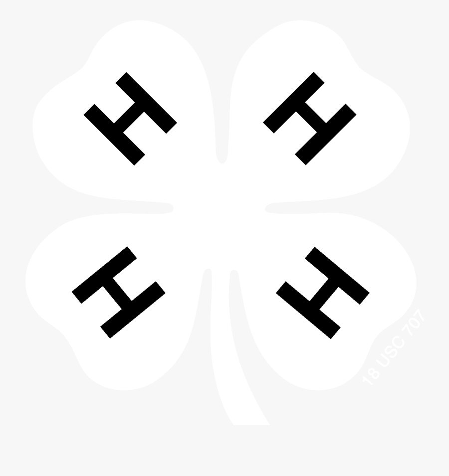 Transparent White Four Leaf Clover Png - 4 H Logo White, Transparent Clipart