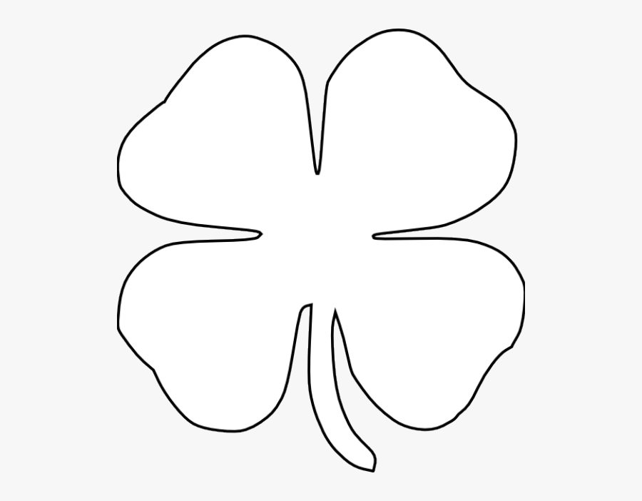 Transparent Four Leaf Clover Clipart Black And White - Four Leaf Clover Black And White, Transparent Clipart