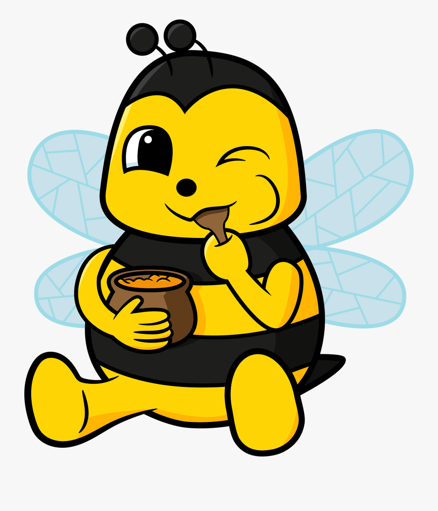 2018 Fall Festival - Cartoon Bee Eating Honey, Transparent Clipart