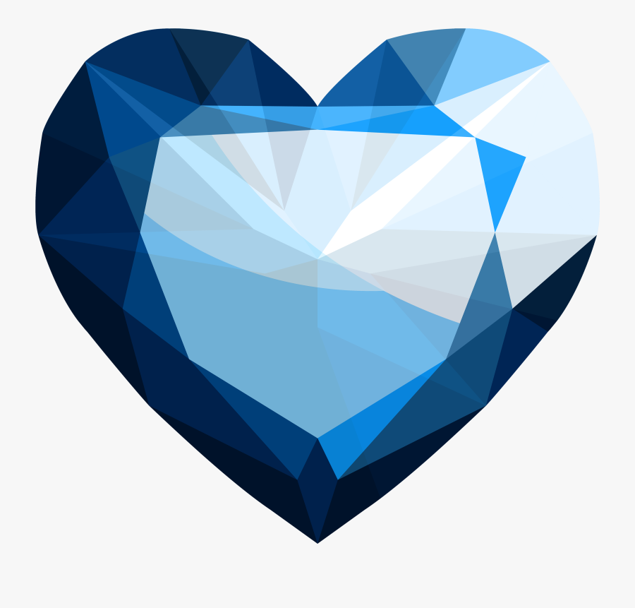 Sapphire Heart Png Clipart - Blue Diamond Heart Png, Transparent Clipart