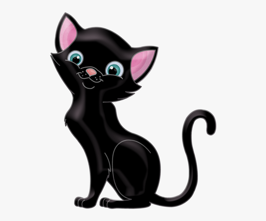 Cute Black Cat Animals Images, Zoo Animals, Cute Animals, - Black Cat Cartoon Png, Transparent Clipart
