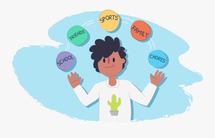 Boy Juggling Balls With Issues On Them - Balanced Lifestyle For Students, Transparent Clipart