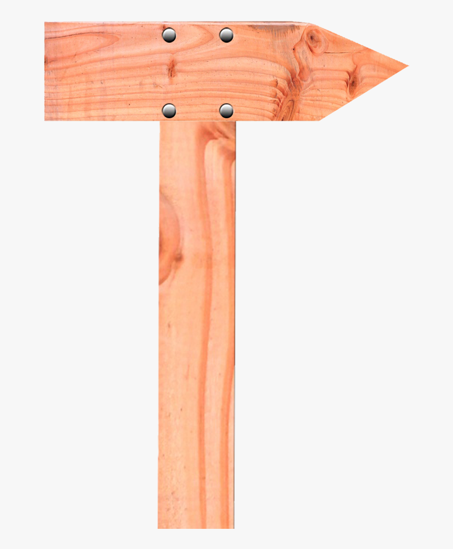 Simple Wood Sigh Arrow Symbol - Wood, Transparent Clipart