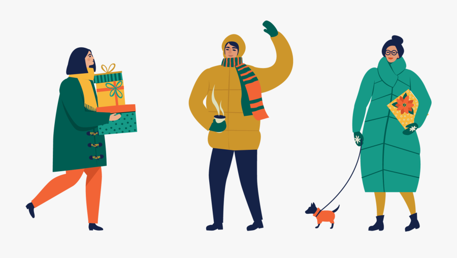 People Illustration Greeting, Transparent Clipart