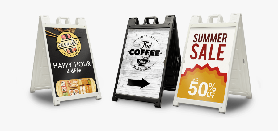 Custom A-frame Signs - Sandwich Board Signs, Transparent Clipart