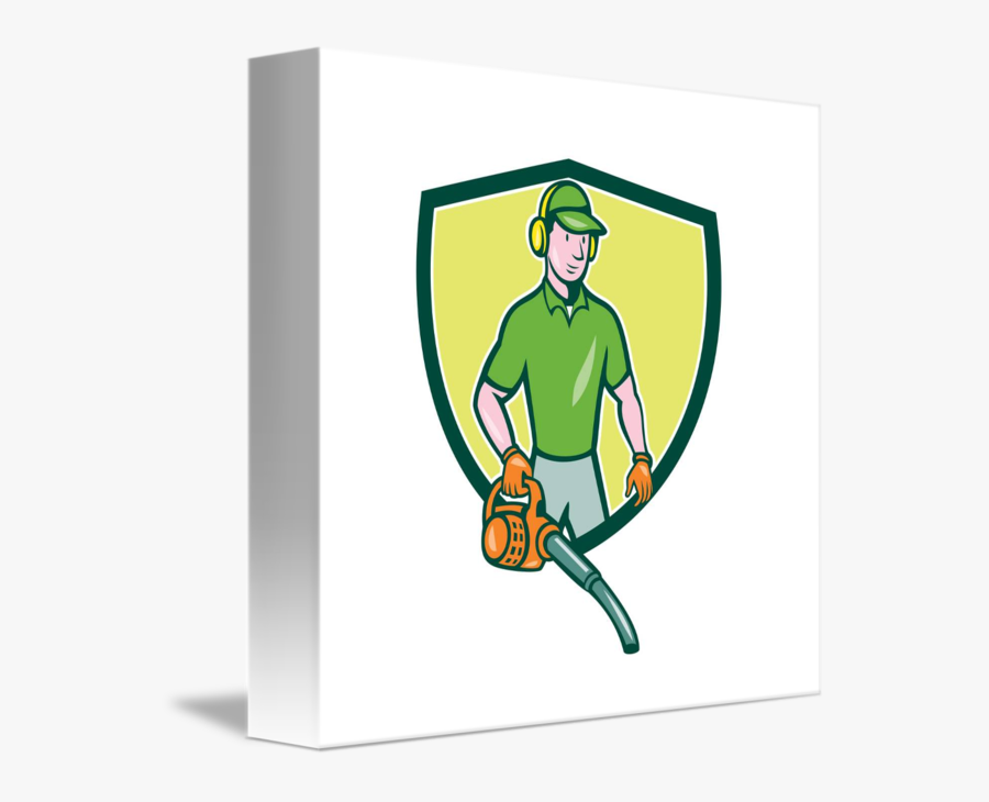 Clip Art Gardener Cartoon Image - Leaf Blower, Transparent Clipart