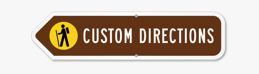 Add Your Custom Direction Left Arrow Sign - Sign, Transparent Clipart