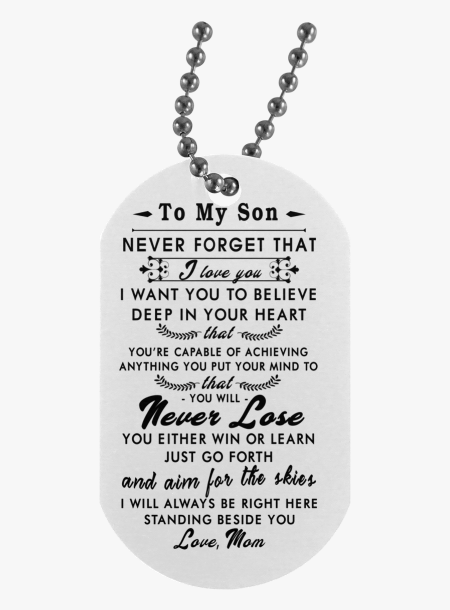 Mother And Son Dog Tag Necklace - Dog Tag Necklace For Son, Transparent Clipart