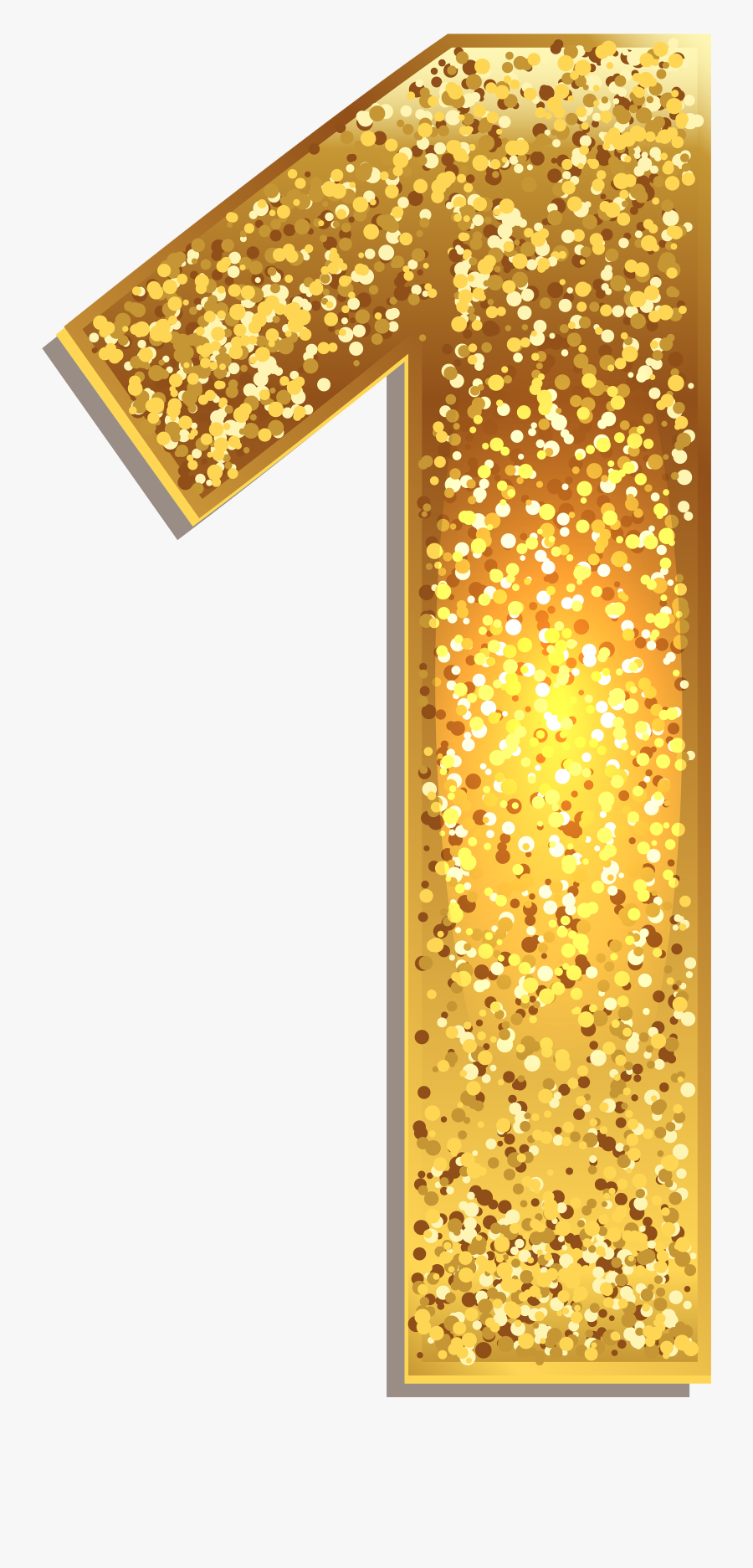 Transparent Gold Dice Png - Gold Glitter Number 1 Png, Transparent Clipart