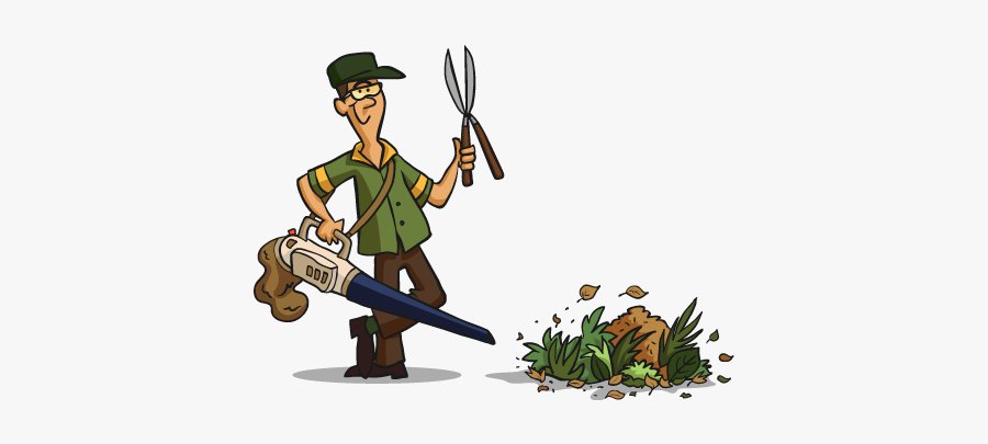 Clip Art Transparent Library Lawn Maintenance Gardening - Fall Clean Up Cartoon, Transparent Clipart