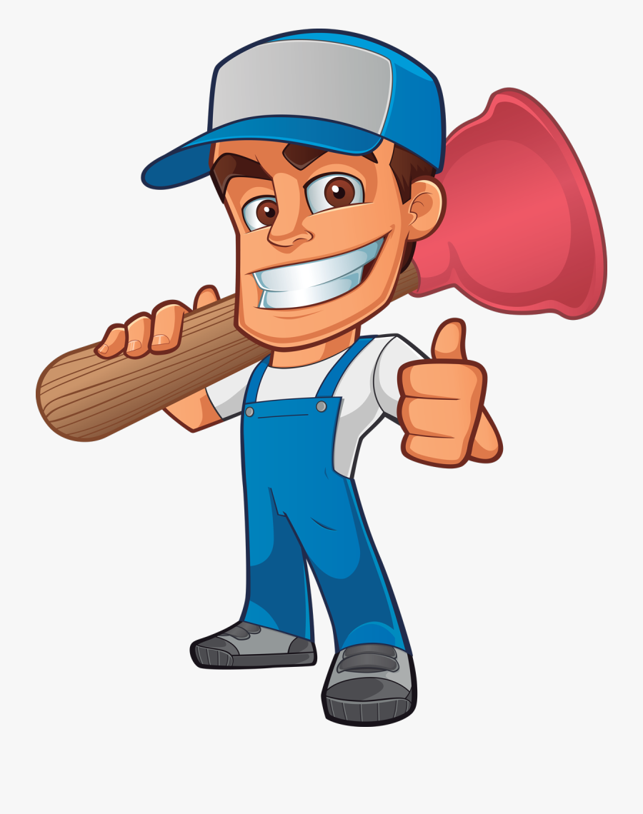Plumbing Gas Services In - Window Cleaner Man Cartoon, Transparent Clipart