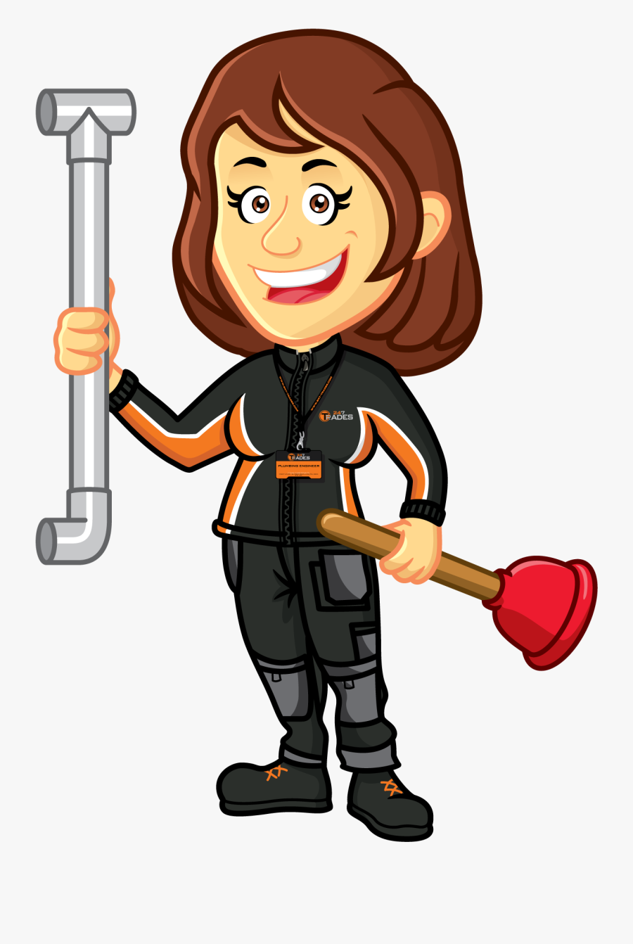 Plumber Clipart Female Plumber - Clipart Transparent Background Plumbing, Transparent Clipart