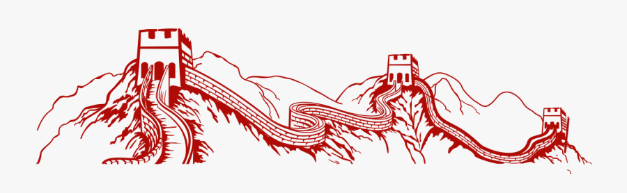 Great Wall Of China Silhouette, Transparent Clipart