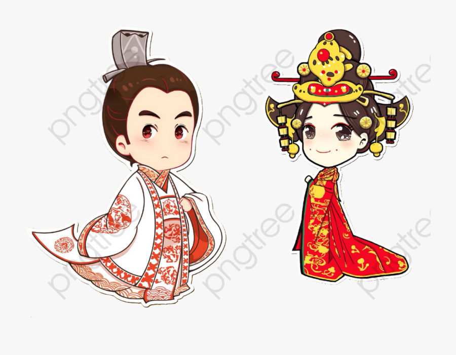 Chinese Ancient King Couple Portrait, Chinese Clipart,, Transparent Clipart
