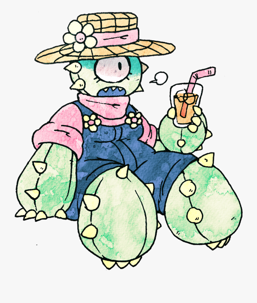 Cactus Girl A Professional Gardener And Iced Tea Enthusiast - Cartoon, Transparent Clipart