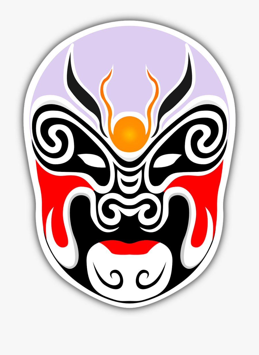Symbol,headgear,china - Chinese Opera Mask Vector, Transparent Clipart