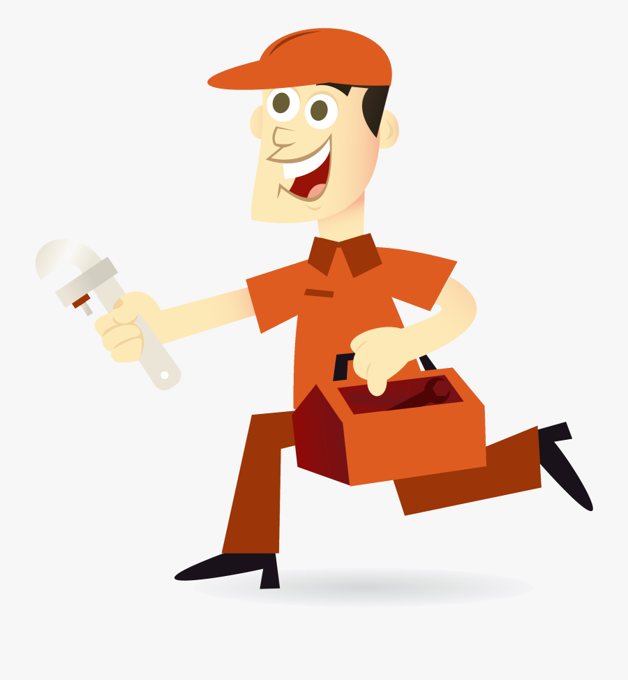 Picture Free Library Plumber Clipart Worker - Cartoon, Transparent Clipart