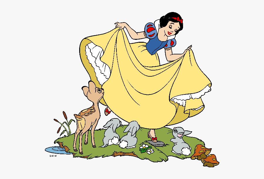 Snow White Clipart - Princess Snow White With Animals, Transparent Clipart