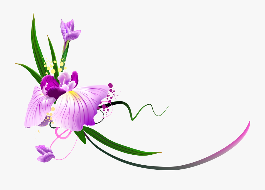Beautiful Purple Floral Decor Png Clipart - Floral Png, Transparent Clipart