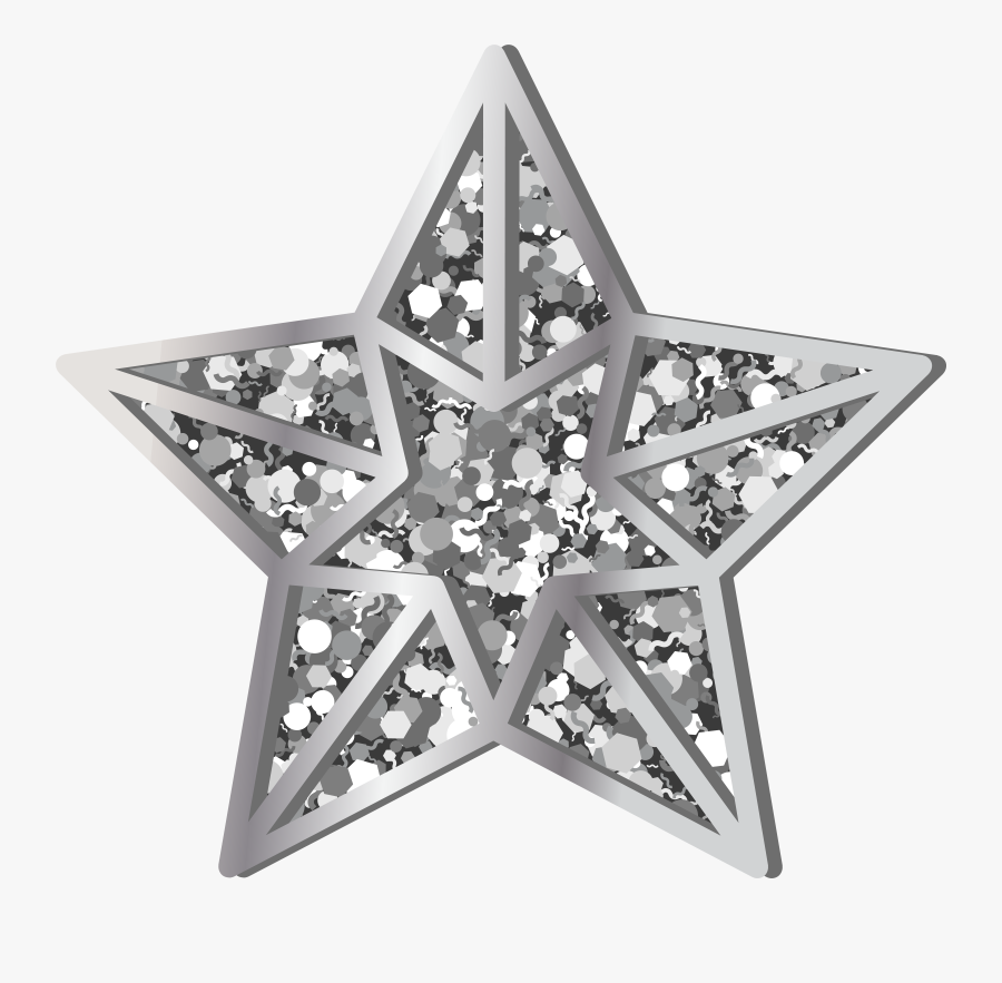 Star Silver Transparent Png Clip Art - Silver Christmas Star Png, Transparent Clipart
