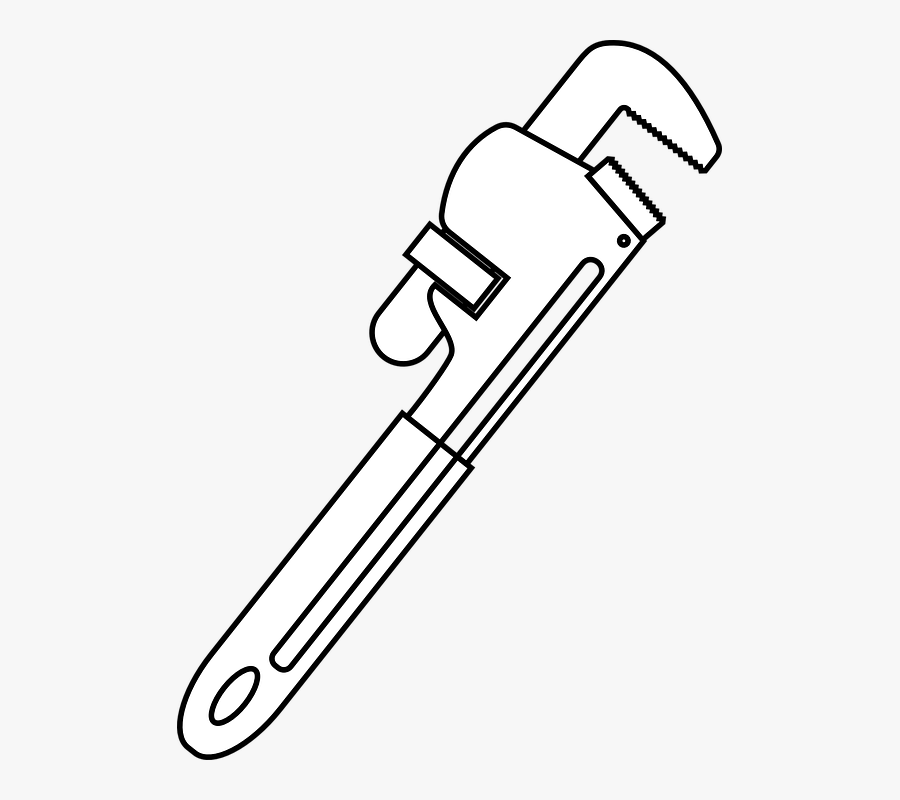 Grip Tool Free Vector - Pipe Wrench Clipart Black And White, Transparent Clipart