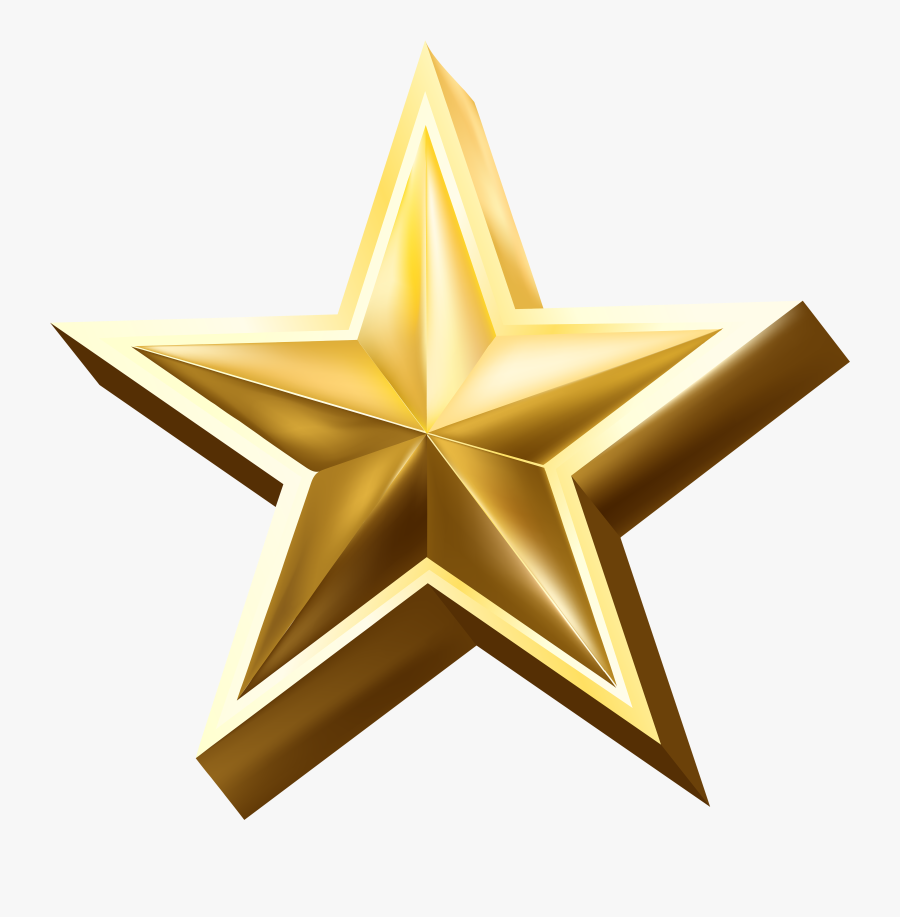 Transparent Sheriff Star Clipart - 3d Golden Star Png, Transparent Clipart
