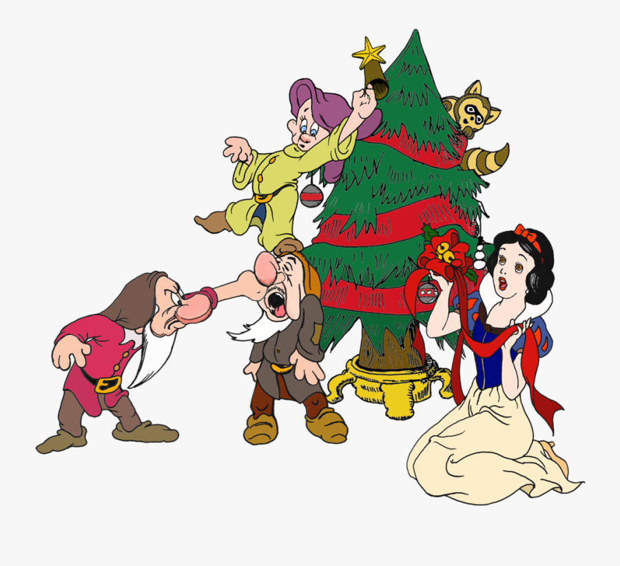 Snow White With Grumpy, Sneezy And Dopey, Transparent Clipart