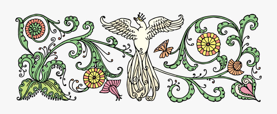 Beautiful Vintage Bird With Crown Free Clipart Image - Illustration, Transparent Clipart