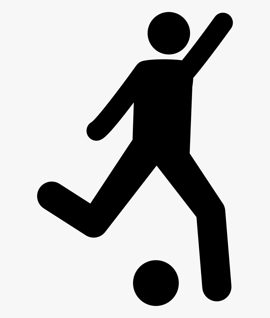 Football Player Attempting To Kick Ball Svg Png Icon - Football Player Icon Png, Transparent Clipart